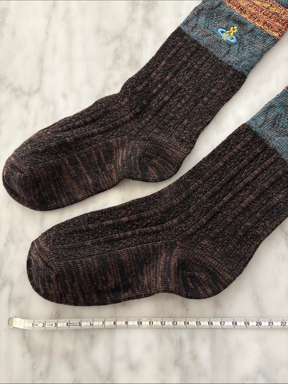 NWOT Vivienne Westwood Cotton Color-Block Logo Socks - Picture 5 of 7